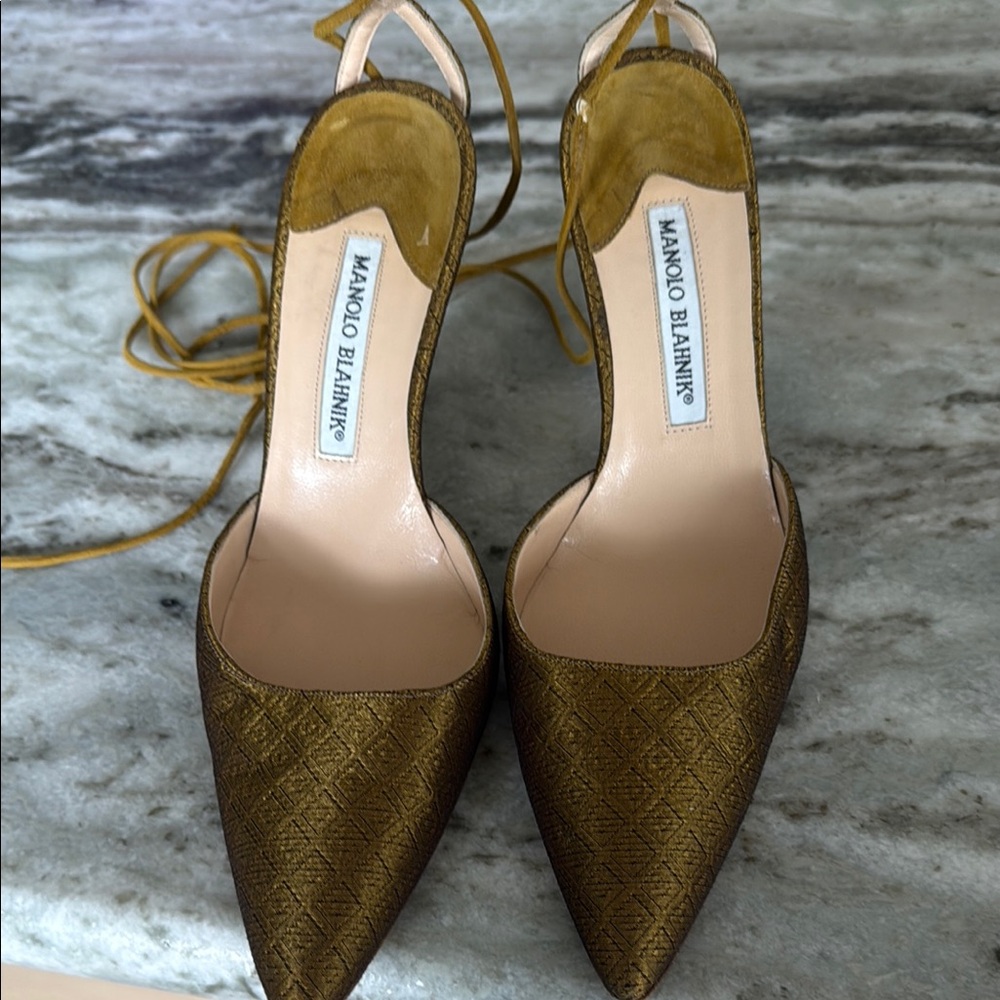 Manolo Blahnik Gold Women's Shoes